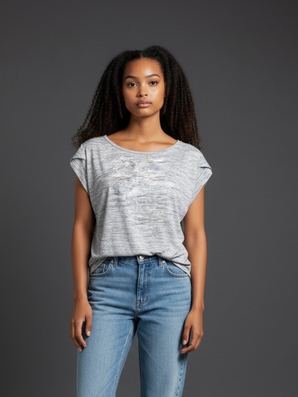 Market and Spruce, Button Back, Tulip Sleeve Knit Top, XL